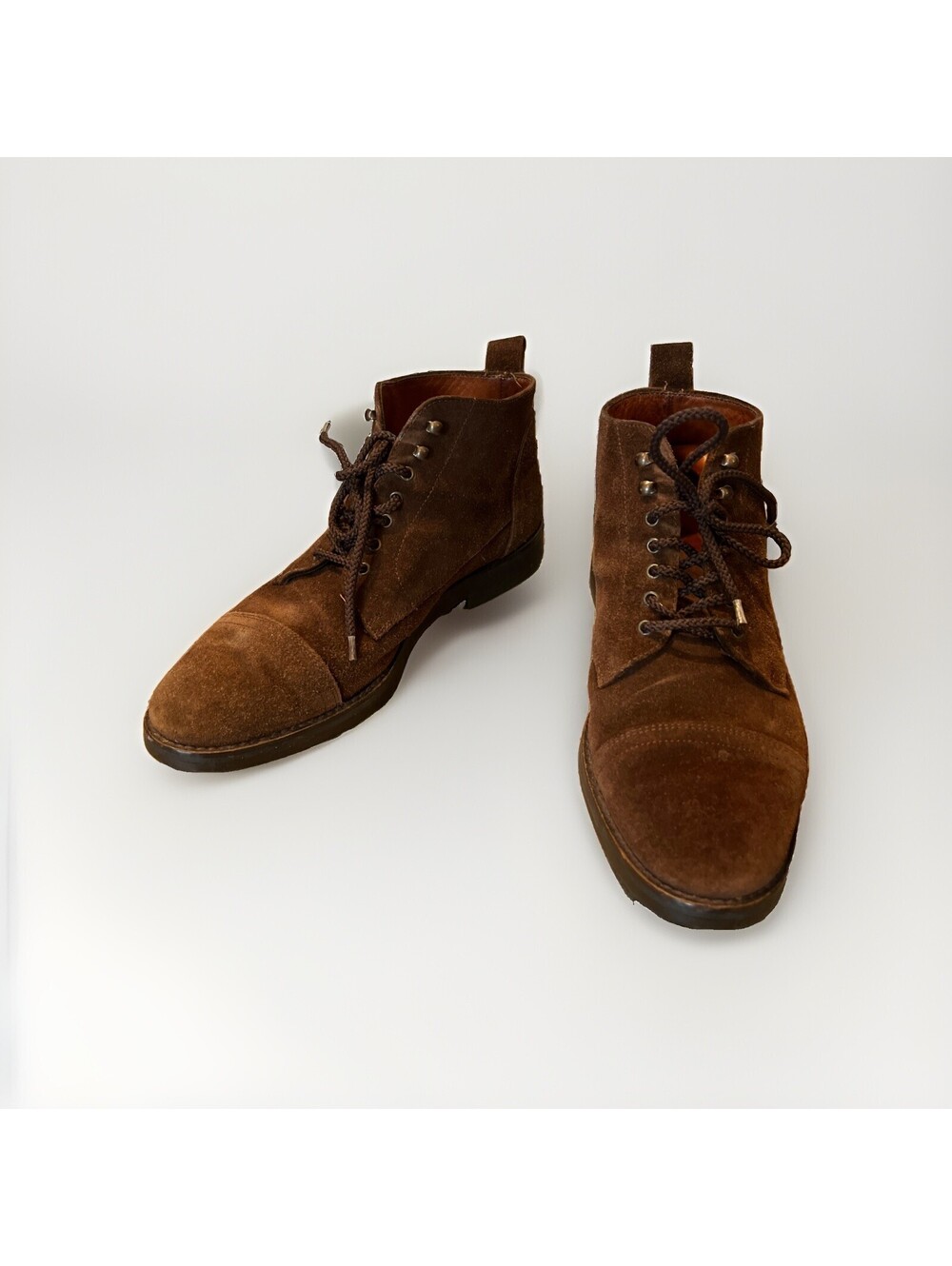 POLO RALPH LAUREN MENS BROWN SUEDE BOOTS SIZE 8.5 MADE IN ITALY